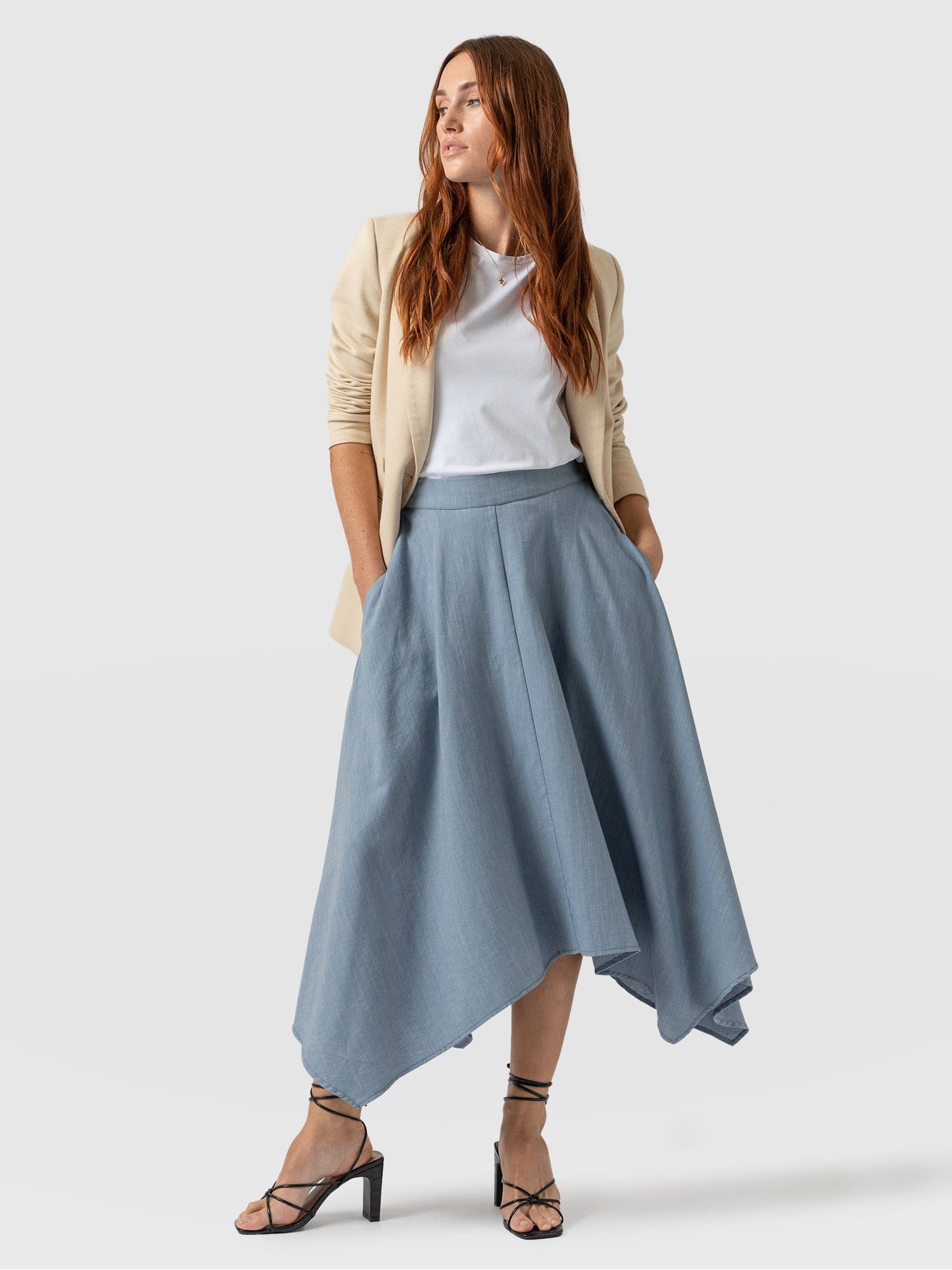 Noho Skirt Chambray - Women's Skirts | Saint + Sofia® EU